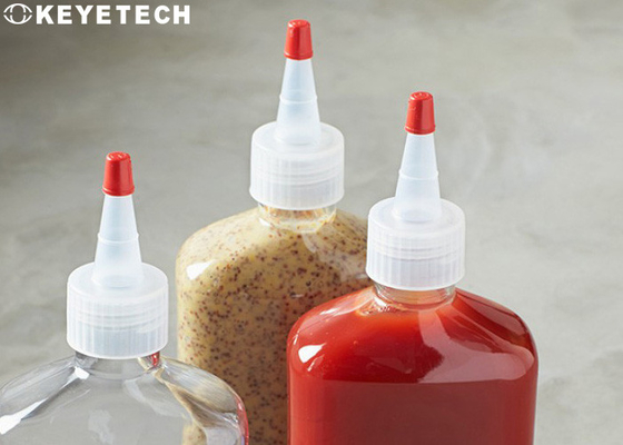 Sistema de inspección visual KEYE para cerraduras de tapas de botellas con condimentos de ketchup