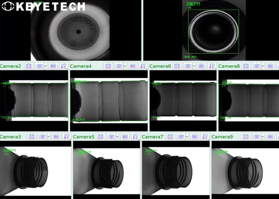 Sistema de inspección de visión con cámara CMOS industrial para la detección de defectos en el cuello de botella