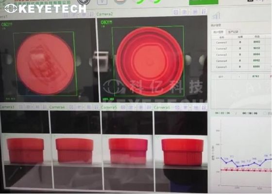 Sistema de inspección por cámara Selección automatizada de calidad de los cierres de tapa de plástico