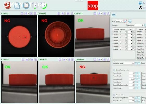 Sistema de inspección visual de visión artificial 29/25 Cap con pantalla táctil HMI
